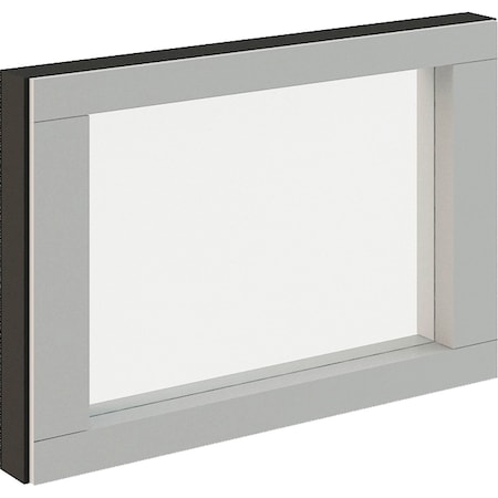 Global Industrial Modular Partition Stacking Panel with Glass, 24W x 16H 695912SWBL